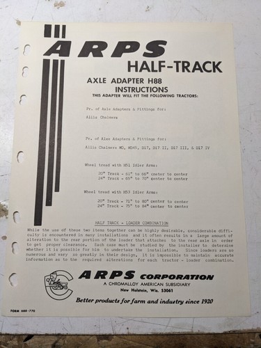 Arps tractor half - half-track, axle
