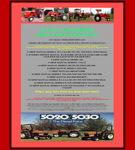 Allis chalmers tractor manuals - allis,